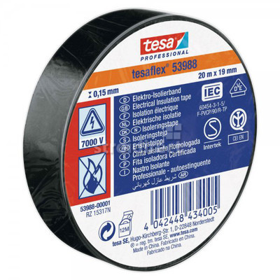 00001960 Изолирбанд черен 19 мм. 20 м. TESA.jpg