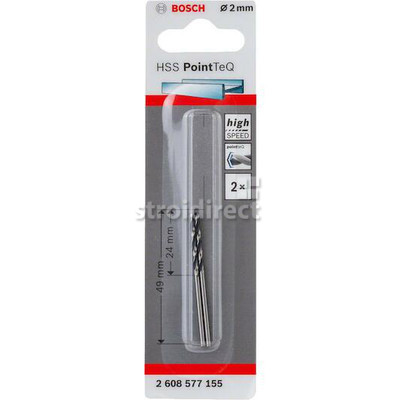 2608577155 Свредло за метал BOSCH HSS Pointteq ф2 2 бр..jpg